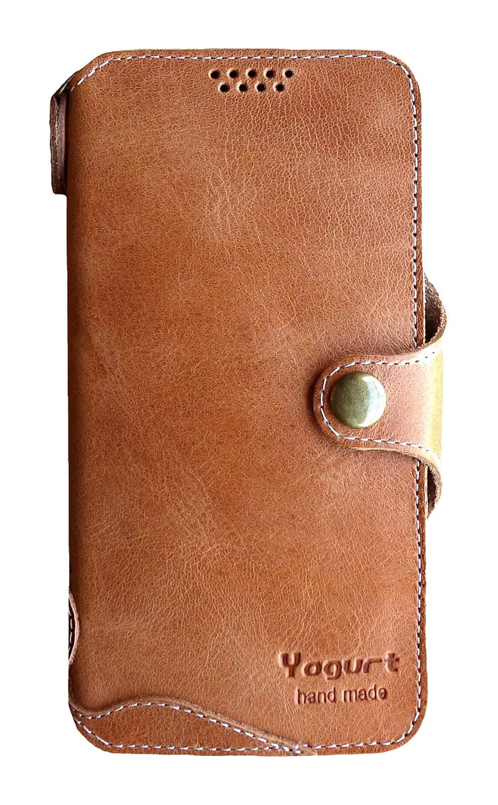 Yogurt Lederhülle für iPhone 14 Pro, Hülle Ledertasche Echtleder Case Handyhülle für iPhone 14 Pro,