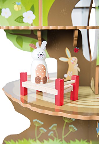 roba Baumhaus '4 Jahreszeiten', Holz Spielzeug-Baum mit 4 Spielseiten, inklusive Tieren und Zubehör