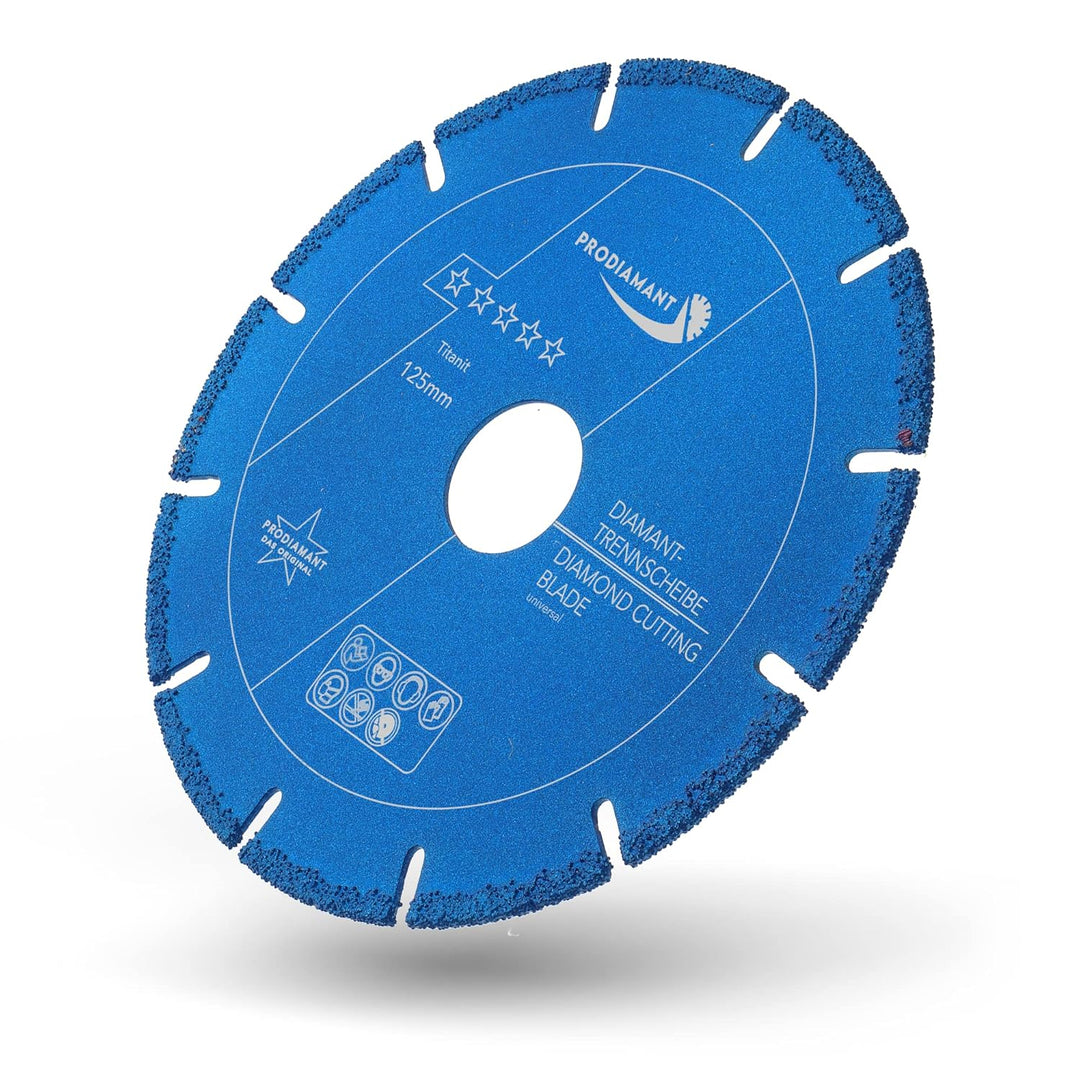 PRODIAMANT Metall Multicut Trennscheibe Titanit 125 mm x 22,2 mm für Winkelschleifer trennt Metall,