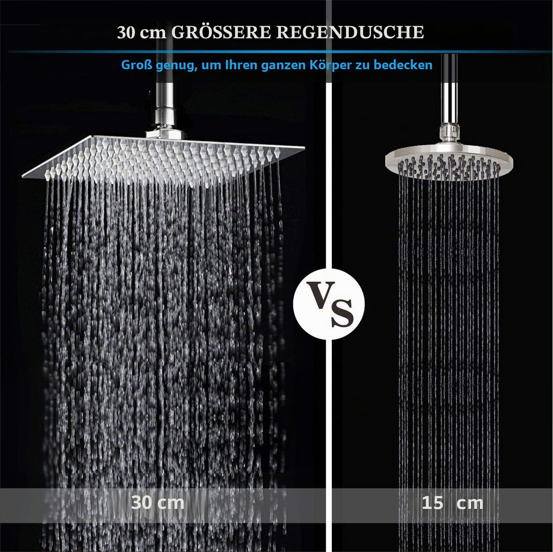 30cm Grosser Regenbrause - Markcco Quadrat Hochdruck Duschkopf aus Edelstahl 304 - komfortables Dusc