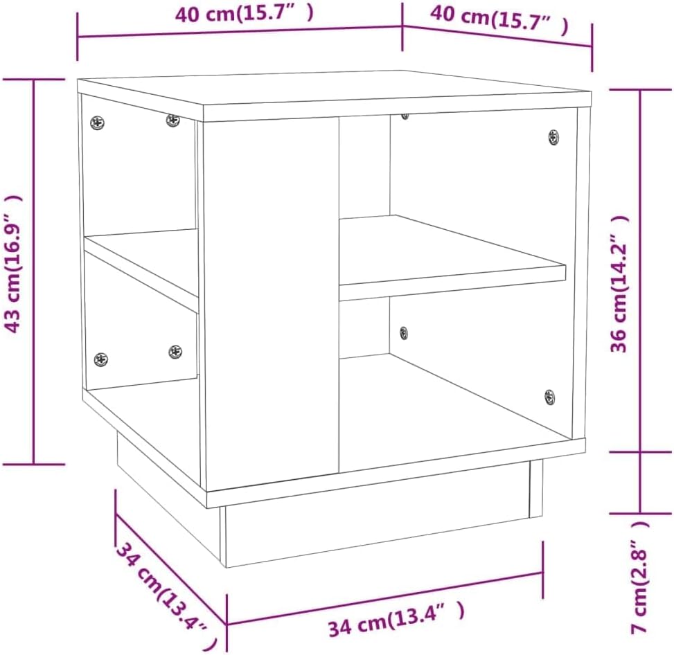 vidaXL Couchtisch mit 2 Ablagen Beistelltisch Wohnzimmertisch Kaffeetisch Sofatisch Teetisch Tisch W
