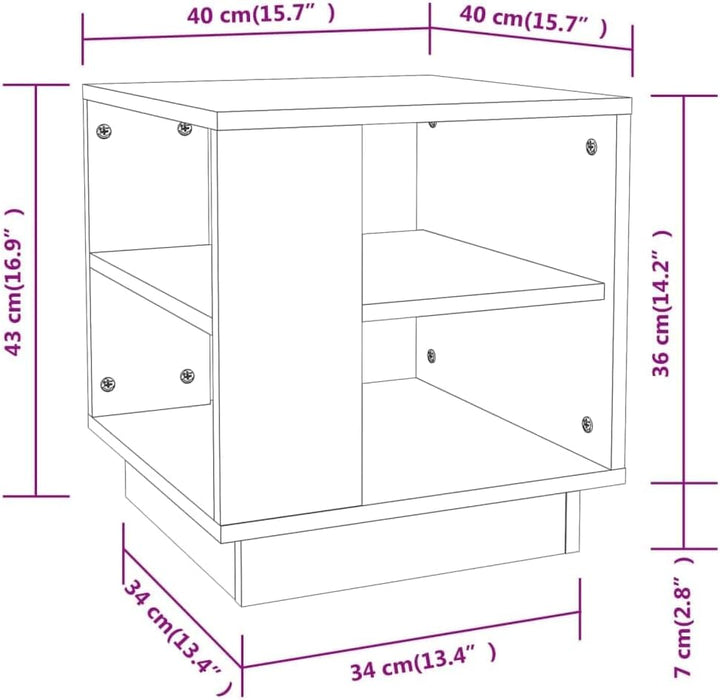 vidaXL Couchtisch mit 2 Ablagen Beistelltisch Wohnzimmertisch Kaffeetisch Sofatisch Teetisch Tisch W