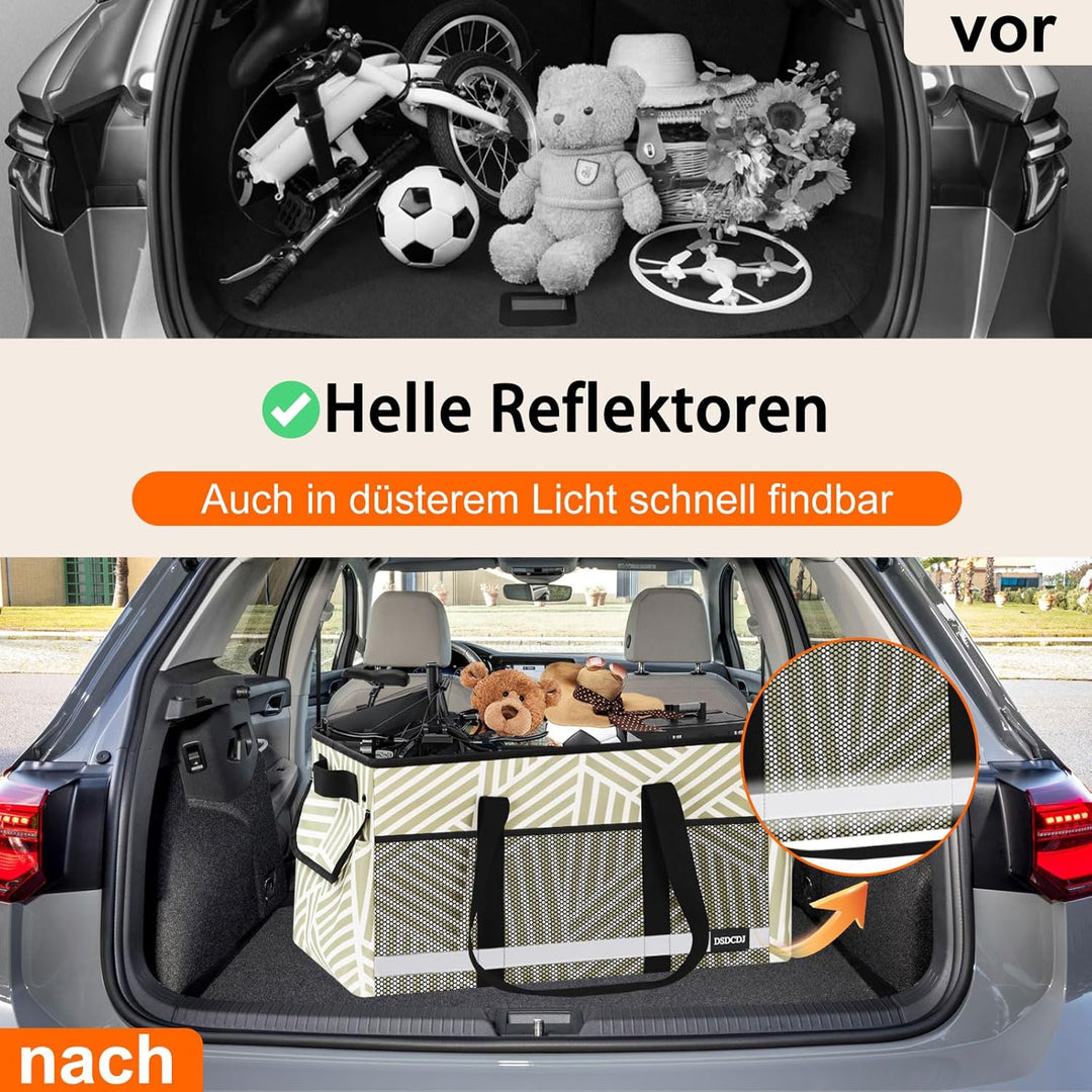 DSDCDJ 48L Einkaufskorb Faltbar mit Leuchtstreifen – Korb Einkaufen mit Verstärktem Boden – Einkaufs