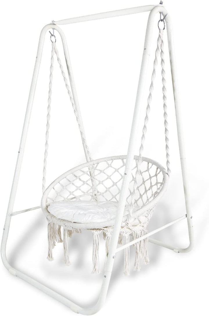 CCLIFE Hängesessel mit Gestell Kissen Hängeschaukel Hängestuhl Bis 100kg Indoor & Outdoor Garten Hän
