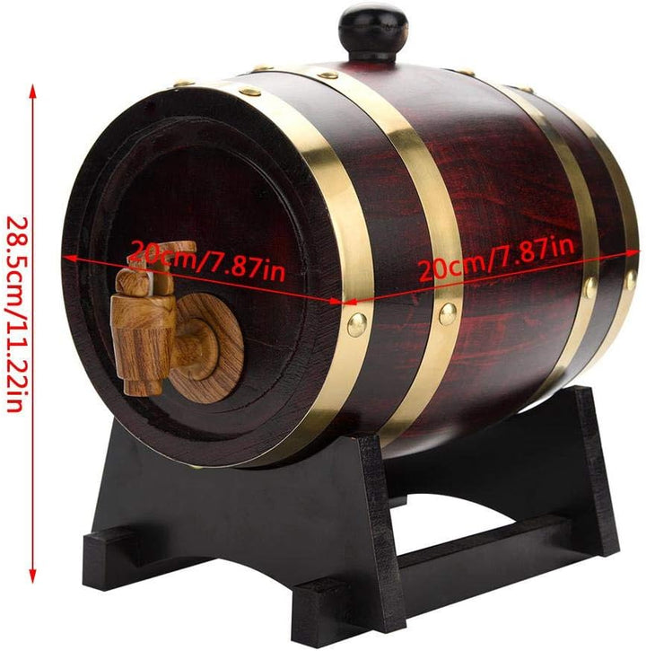 Eichenfässer Holzfass 1,5 l Rotweineichenfässer zur Aufbewahrung von Wein, Spirituosen und Zugbier 2