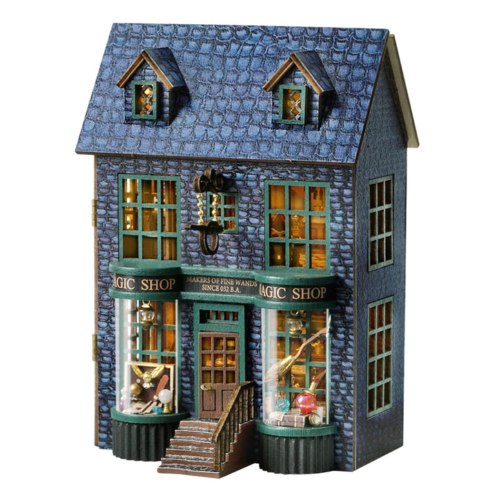 CUTEROOM Miniatur Haus, DIY Puppenhaus Set aus Holz, Mini Hausbau-Set mit Möbeln und LED Licht, Gebu
