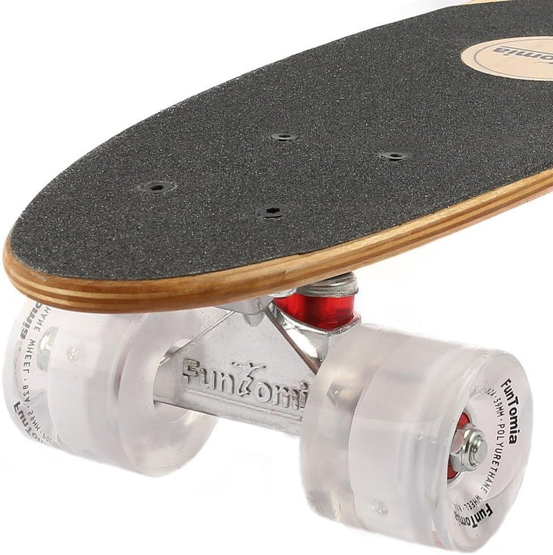 FunTomia Mini-Board Cruiser Skateboard 57cm aus 7-lagigem kanadischem Ahornholz inkl. Mach1 ABEC-9 K