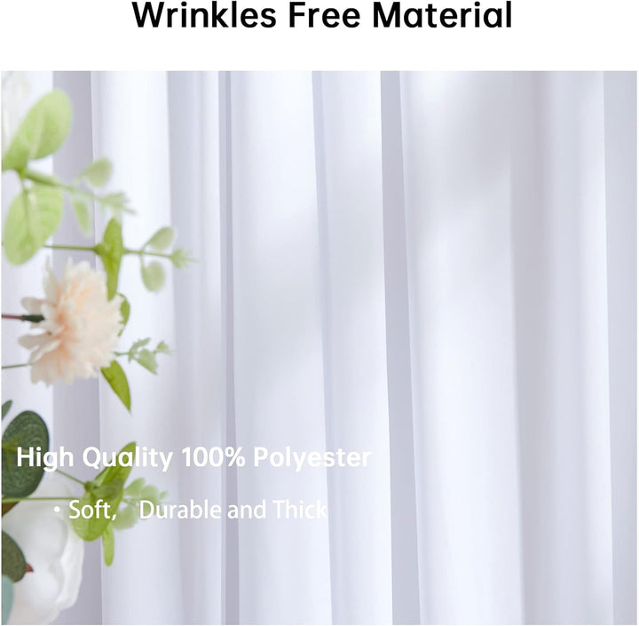 HBBMAGIC 2 Stücke 1,5×3cm Weiss Hintergrund Vorhänge für Hochzeit Party 100% Polyester Falten freie