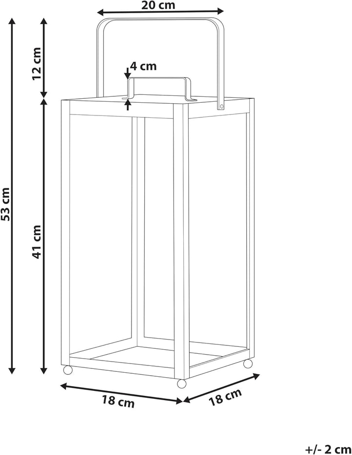 Windlichtlaterne Laterne Dekolaterne schwarz Metall Glaseinsatz H: 41 cm Lepar