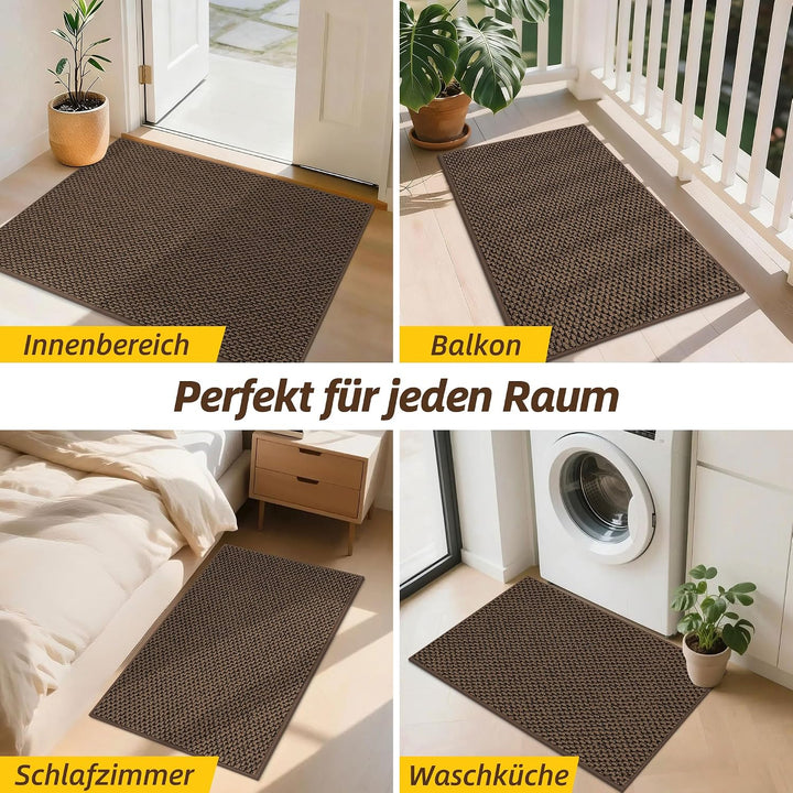 JSEI Fussmatte Innen 50 x 80 cm, Schmutzfangmatte rutschfest waschbar, Türmatte für Haustür Flur Ein
