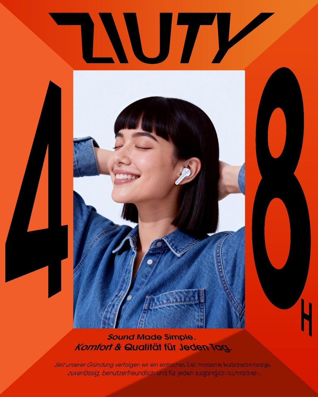 ZIUTY Kabellose Bluetooth Kopfhörer 5.3, In Ear Kopfhörer mit 4 ENC Mikrofonen, 48 Std Akkulaufzeit,