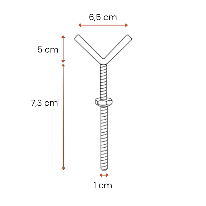 Hauck Y Spindel zur Befestigung von Kindergitter and Treppengeländern, 11 cm Gewindelänge / 10 cm Du