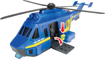 Dickie Toys Police Chase, Polizeiauto, Spielzeugauto, Helikopter, Spielset, 3er Set mit Licht & Soun