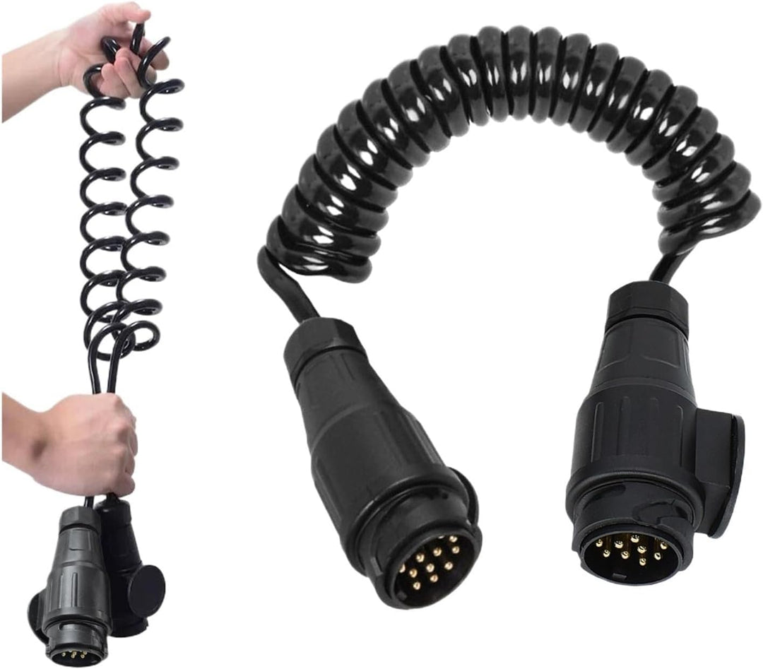 Spiralkabel 13 polig Anhängerkabel 12V Verlängerungskabel 3M Anhängerstecker 13 polig auf 13 polig A