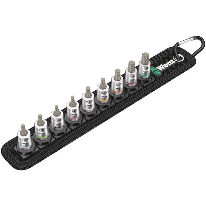 Wera 05003884001 Belt A Imperial 1 Zyklop Bitnuss-Satz Innensechskant, mit Haltefunktion, 1/4"-Antri