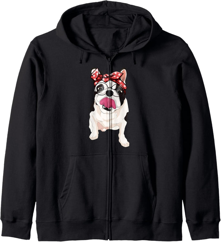 Sonnenbrille Bandana Frenchie Hund Französische Bulldogge Kapuzenjacke