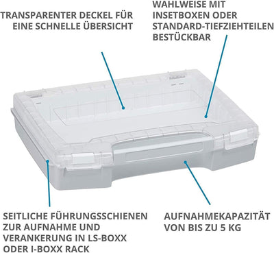 Bosch Sortimo LS-BOXX 306 grau Werkzeugkoffer Set inklusiv 2x i-BOXX leer | individuell anpassbar mi
