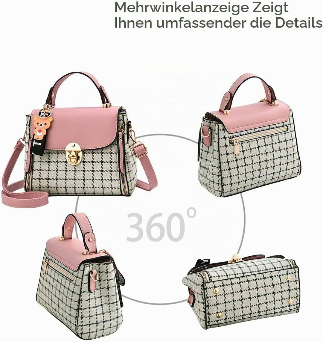 NICOLE&amp;DORIS Handtaschen für Damen Niedliche Umhängetasche Mädchen Reissverschluss Handtasche PU Led