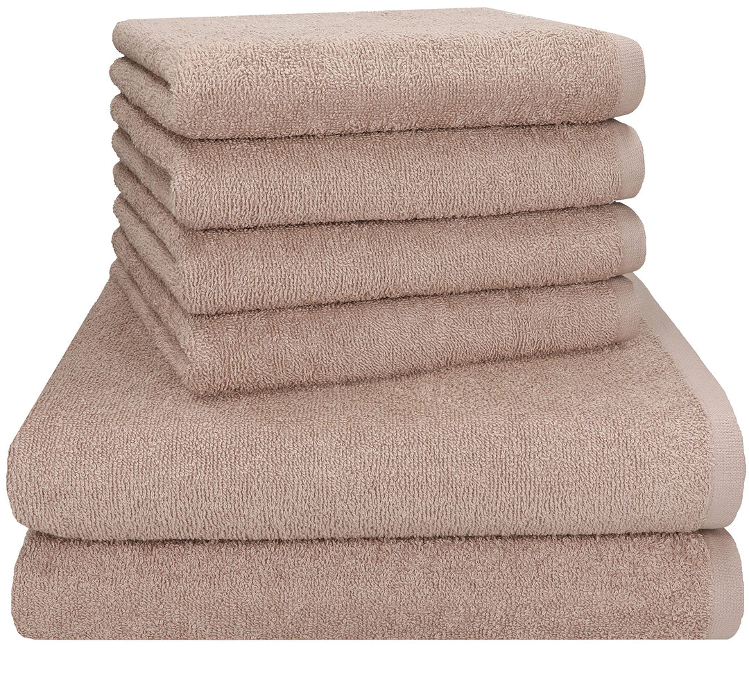 Betz Berlin 6er Set 2X Maxi Duschtuch 100 x 150 cm 4X Handtuch 50 x 100 cm 100% Baumwolle Farbe Capp