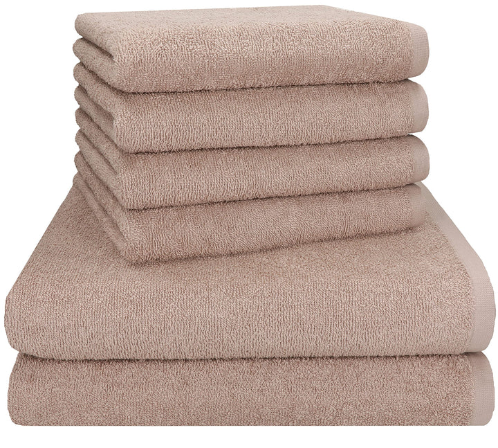 Betz Berlin 6er Set 2X Maxi Duschtuch 100 x 150 cm 4X Handtuch 50 x 100 cm 100% Baumwolle Farbe Capp