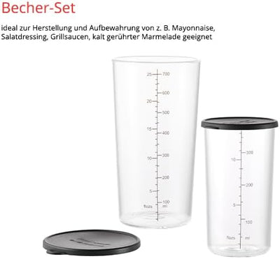ESGE Zauberstab M 200 BBQ 98215 Stabmixer schwarz, Pürierstab, Handmixer, Profi, inkl. Zubehör, bis