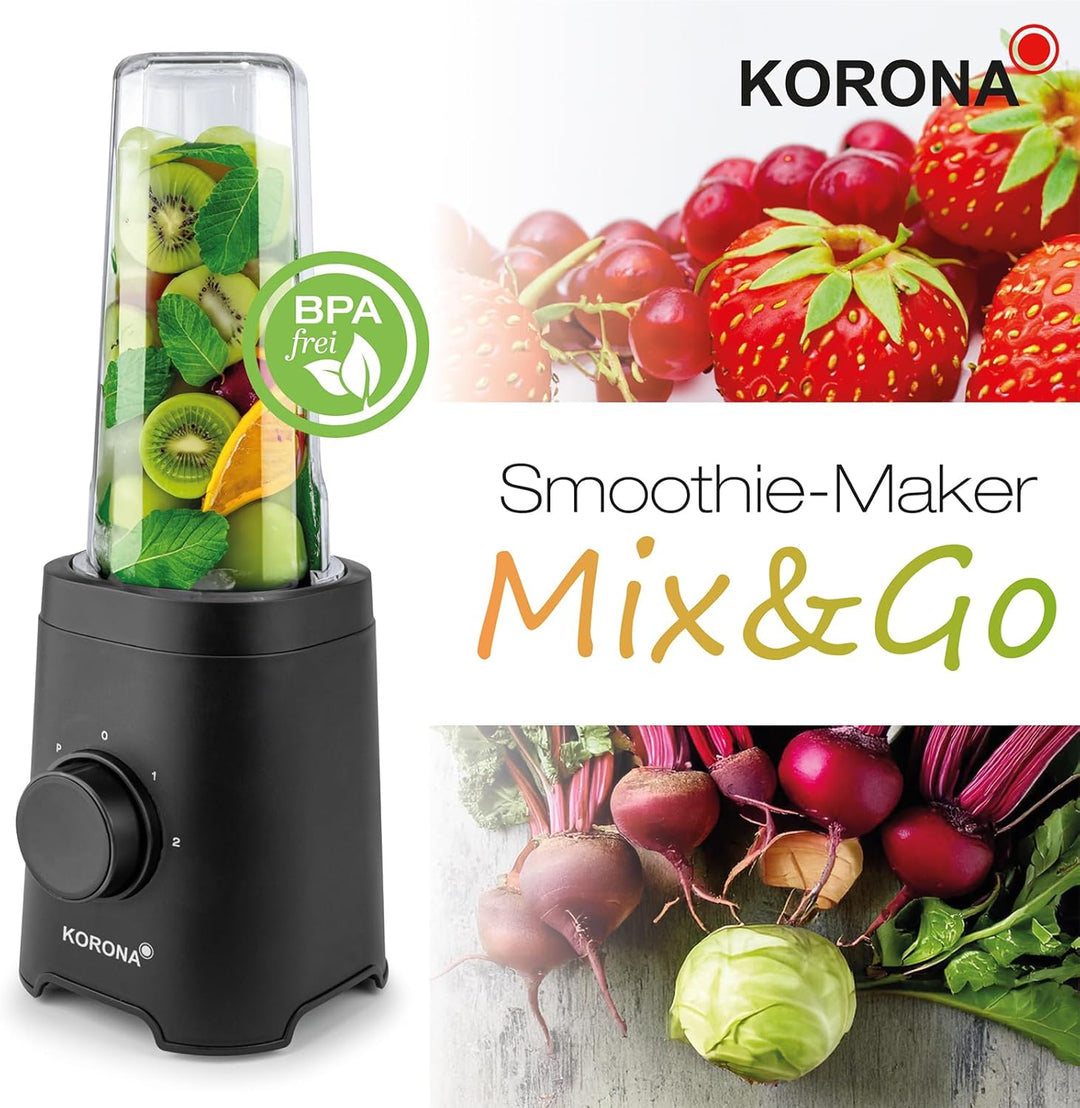 Korona 24500 Smoothie Maker | mit 2 Leistungsstufen & Pulse Funktion |für ein homogenes Mixergebnis
