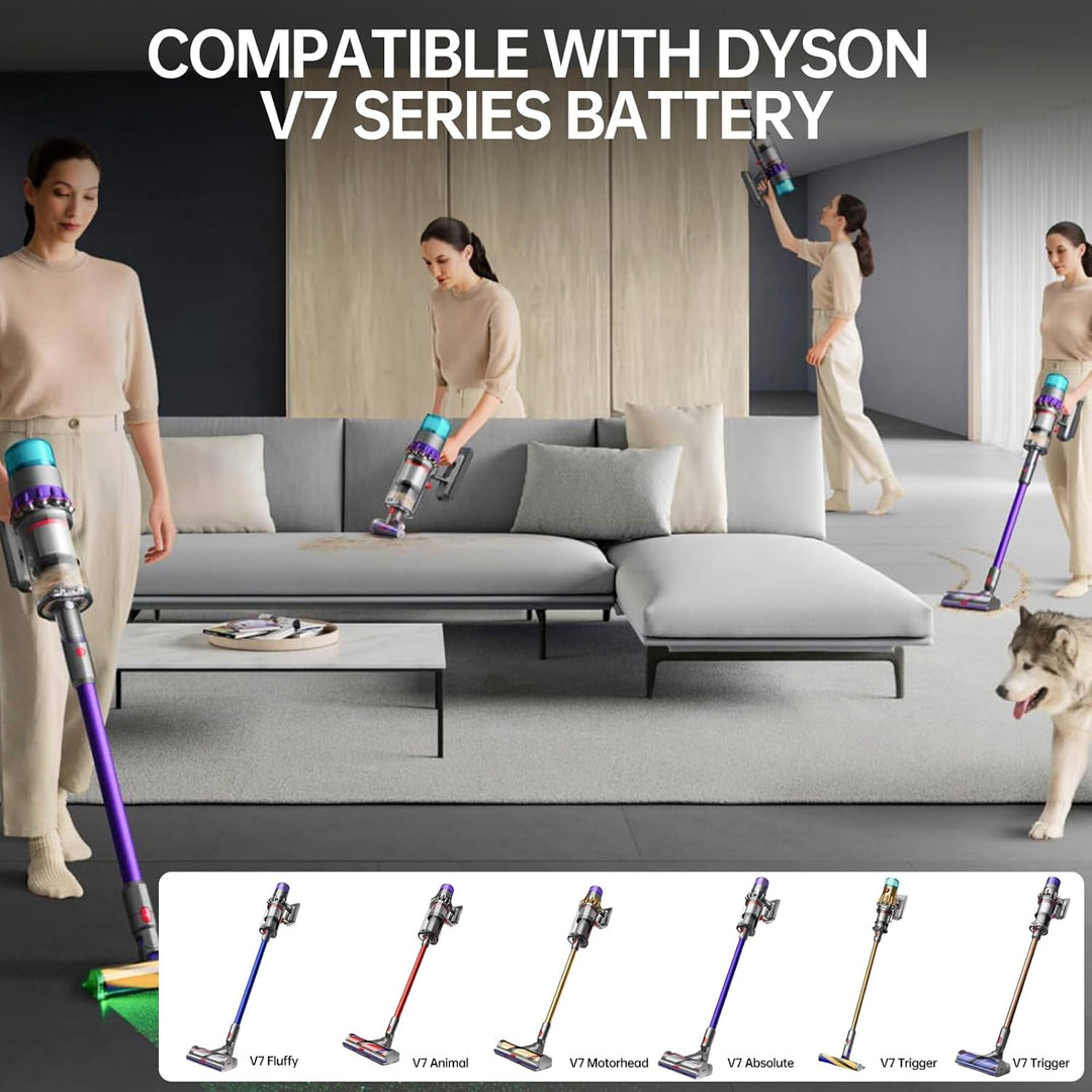 8000mAh Li-ion Akku Ersatzakku für Dyson V7, 8.0Ah Akku Kompatibel mit Dyson V7 Absolute Mattress Al