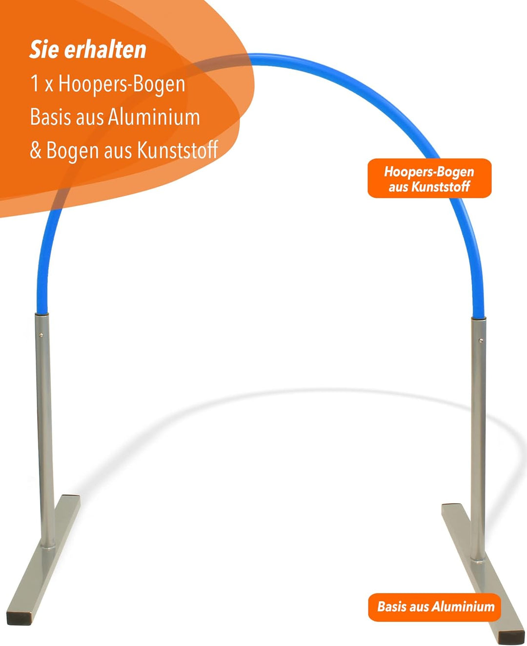 Hoopers Hoop mit Aluminiumfüssen und flexiblem Steckbogen, stabil & VDH-konform, Bogenfarbe Pink Bog