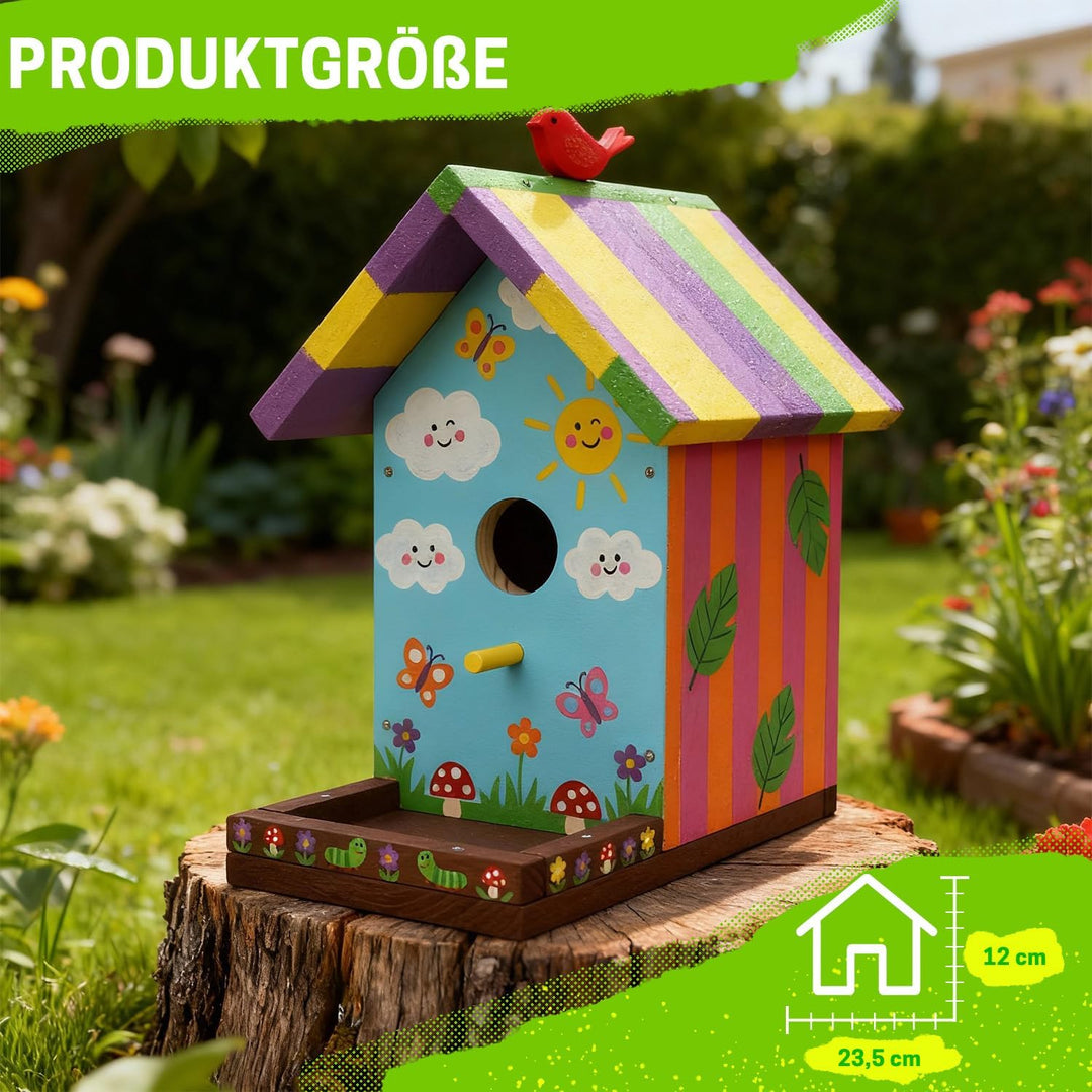 ITA DIY Nistkasten zum Zusammenbauen und Bemalen Skylark - Vogelhaus Komplett Bausatz mit Hammer, Nä