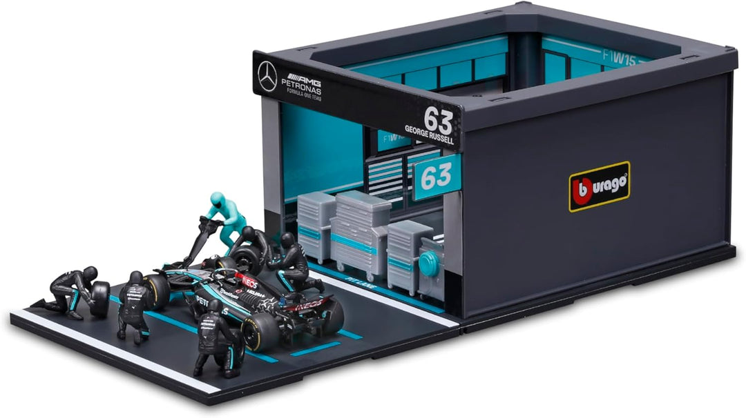 1:43 F1 Mercedes Amg W15 2024 Pit Pass Diorama Russell