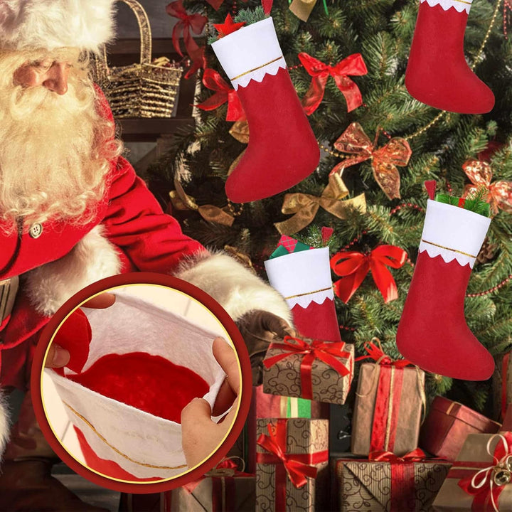 12 Stück Weihnachtsstrumpf Personalisiert,Weihnachtssocken Zum Aufhängen,Nikolaus Socken Zum Befülle
