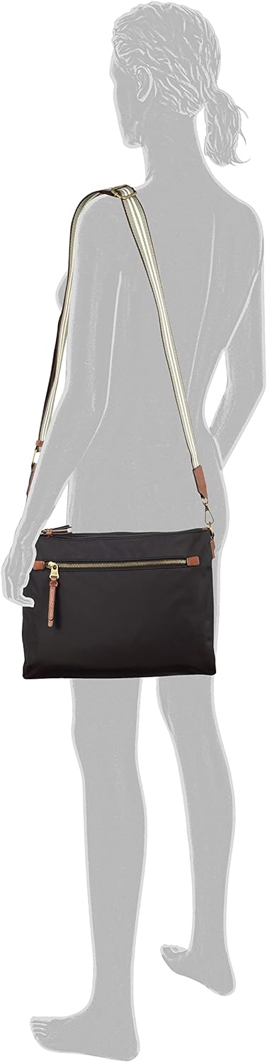 camel active bags Bari Damen Umhängetasche Crossbody Bag Mittelgross Schwarz Schwarz 33 x 6 x 25, Sc