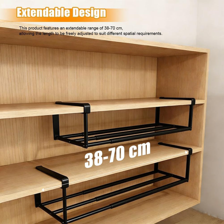 Unterregal Hängekorb mit Verstellbarer 38-70cm, Hängendes Schuhregal, Metall-Unterregalkorb für Küch