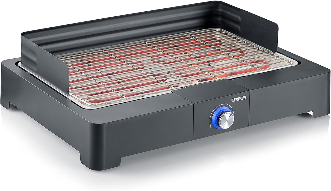 SEVERIN Tischgrill mit Edelstahl-Grillrost für drinnen und draussen, Elektrogrill mit schnellem Gril