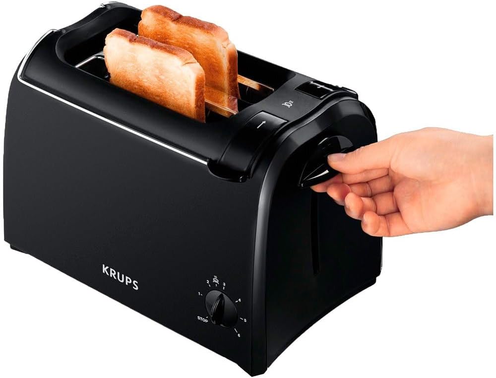 Krups Pro Aroma Toaster, 6 Toasterstufen, integrierter Brötchenwärmer, herausnehmbare Krümelschublad