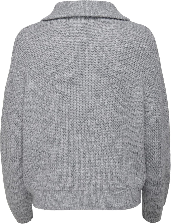ONLY Female Strickpullover ONLBAKER Strickpullover L Light Grey Melange/Detail:melange, L Light Grey