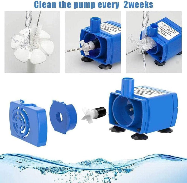 lyrlody Tauchpumpe für Haustier Trinkbrunnen, 12V 2W Elektrische Wasserpumpe für Katzen und Hunde, S
