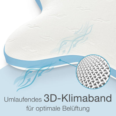 maxVitalis orthopädisches Nackenstützkissen, Visko Schlafkissen in Schmetterlingsform, Nackenkissen