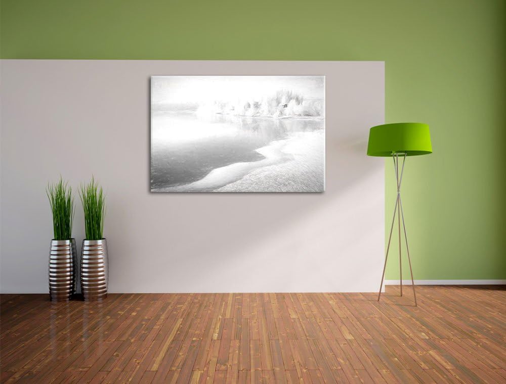 Pixxprint Winterlandschaft als Leinwandbild/Grösse: 100x70 cm/Wandbild/Kunstdruck/fertig bespannt, 1