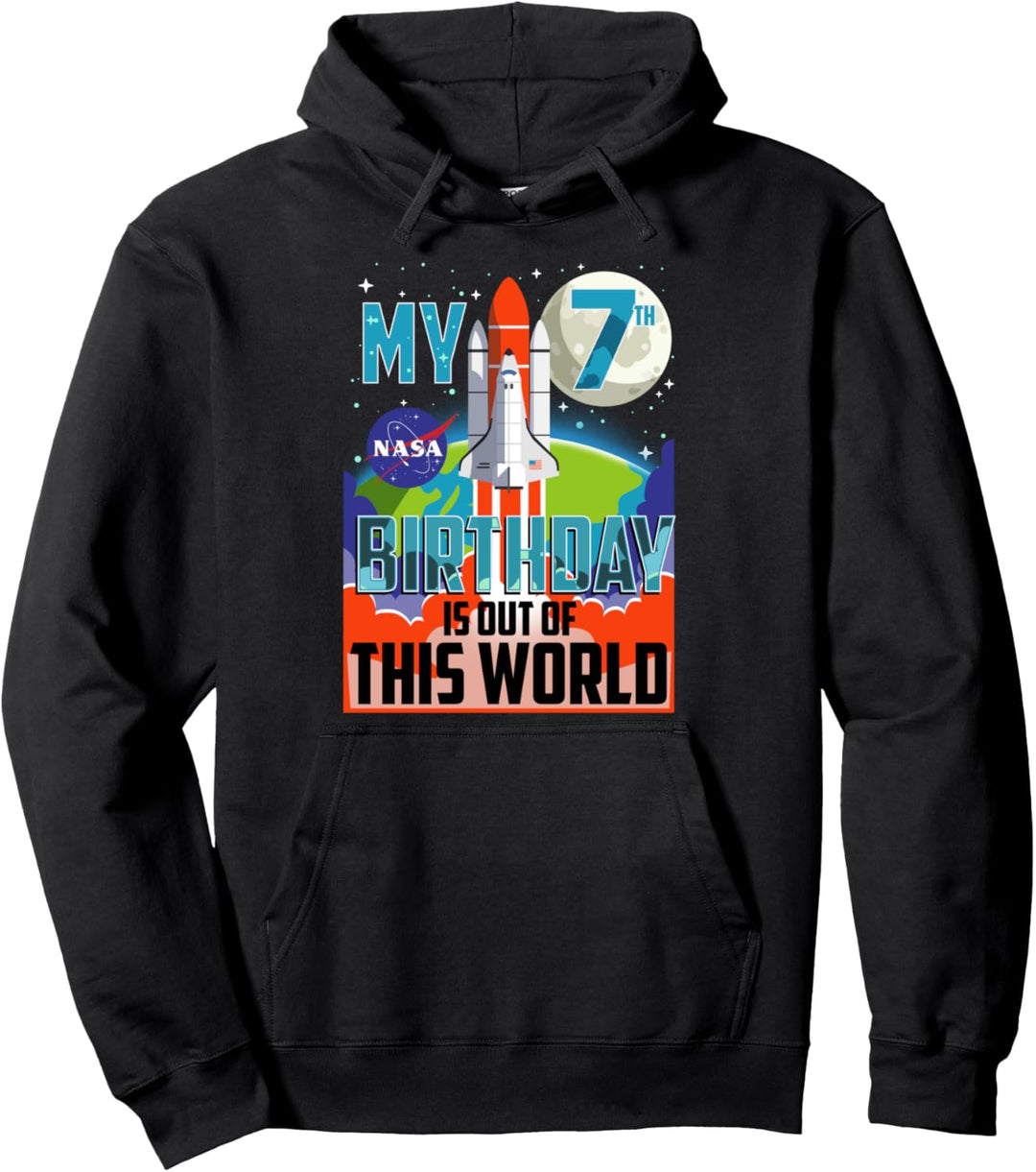 NASA My 7th Birthday Is Out Of The World Poster Pullover Hoodie