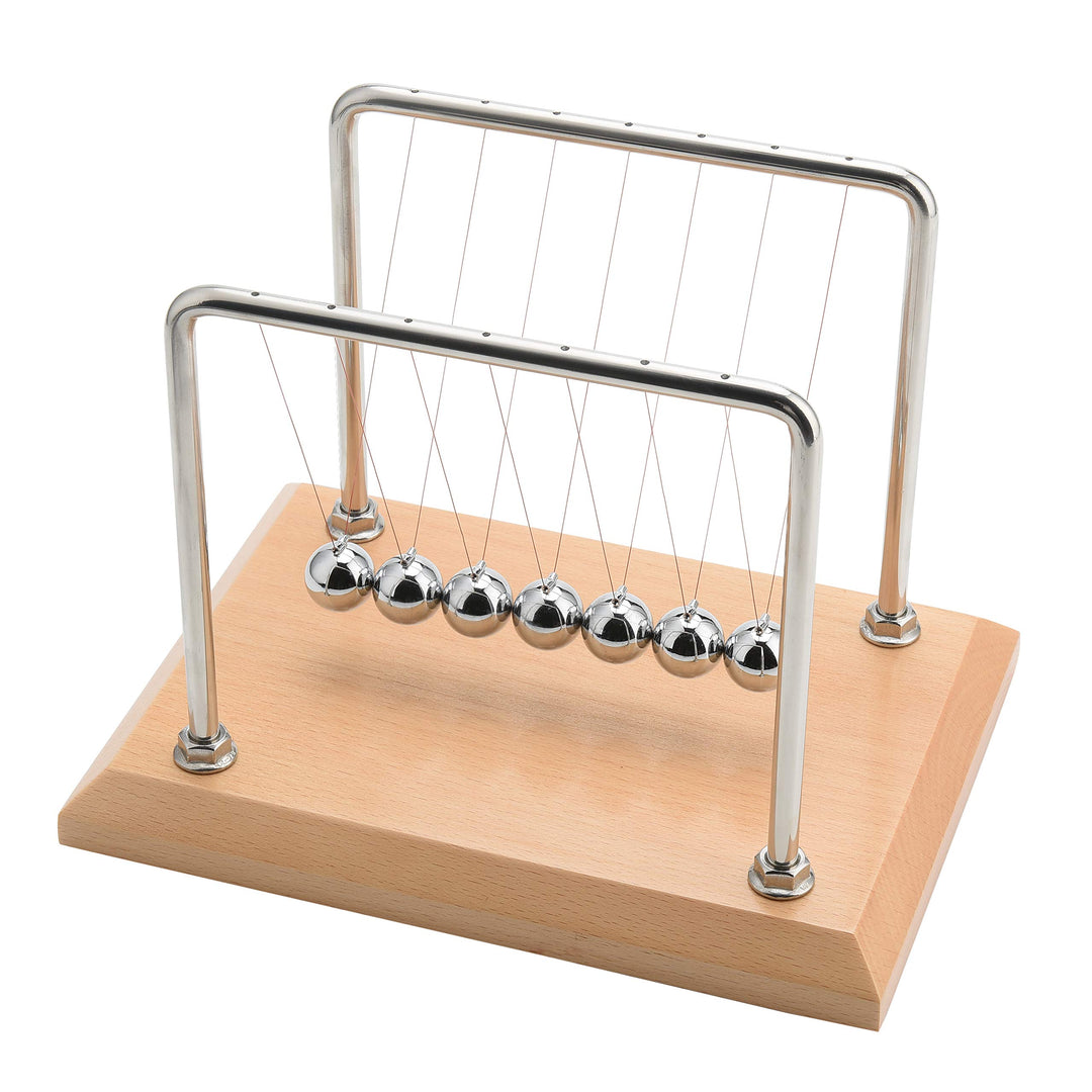 CERROPI Newton Cradle | Newton Pendel Hochwertig | Kugelstosspendel Unendlich mit 7 Kuglen | Klassic