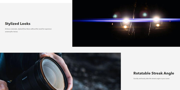 PolarPro - QuartzLine FX - BlueMorphic - Filter - 82mm - Schlierenfilter - anamorphotischer Schliere