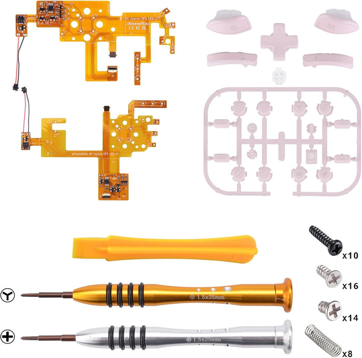 eXtremeRate LED Tasten für NS Switch Joycon, Leuchttaste ABXY Knöpfe Richtungsknöpfe Trigger Tasten,