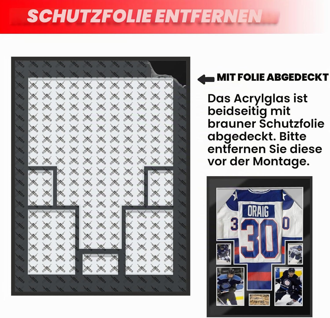 2 Stück Trikotrahmen Aluminium Objektrahmen für Fussballtrikot Trikot Bilderrahmen Deep Frame 60 * 8