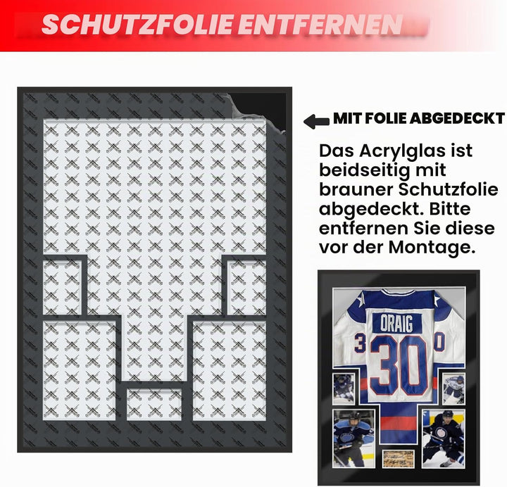 2 Stück Trikotrahmen Aluminium Objektrahmen für Fussballtrikot Trikot Bilderrahmen Deep Frame 60 * 8