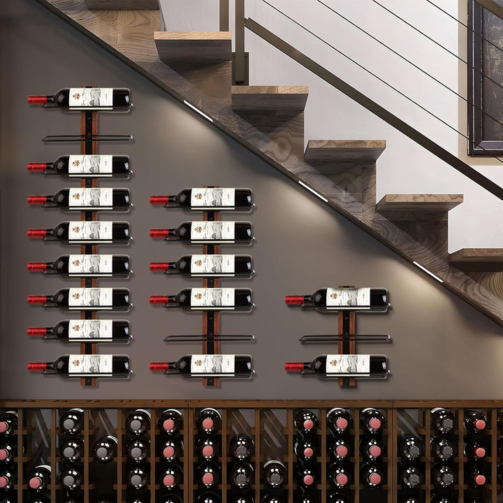 Weinregal zur Wandmontage für 12 Weinflaschen, Flaschenhalter Flaschenregal Holz, Weinflaschenhalter
