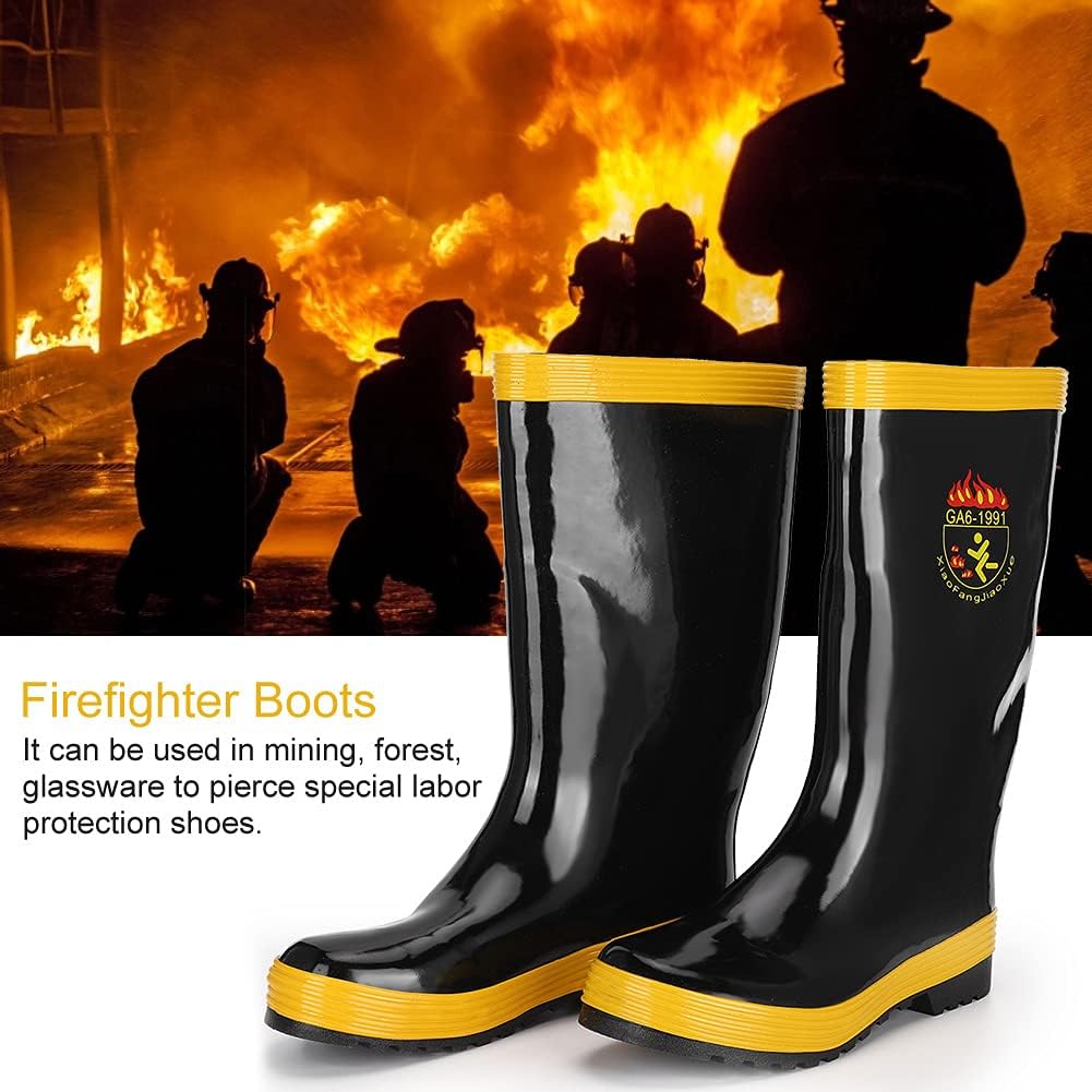Sicherheitsstiefel Feuerwehr Rettungs Gummistiefel Schutzschuhe Rutschfeste Hochtemperaturbeständigk