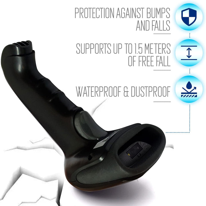 Ewent EW3431 Drahtloser 1D- und 2D-Barcode-Leser, kabelgebundener USB-Barcode-Leser, drahtloser Barc