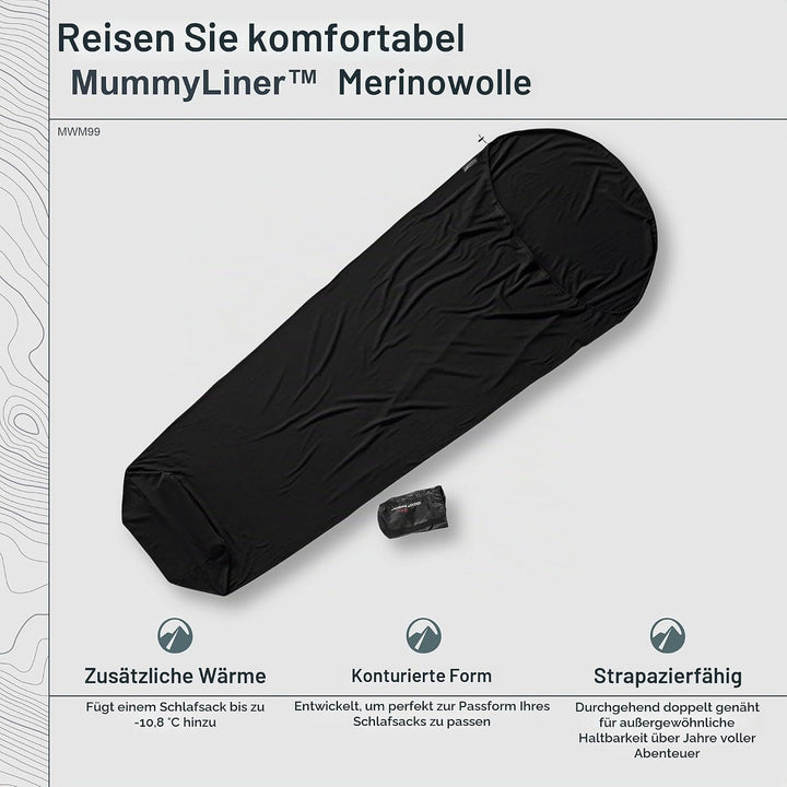 Cocoon Merinoschlafsack Mummy Liner - Merinowolle