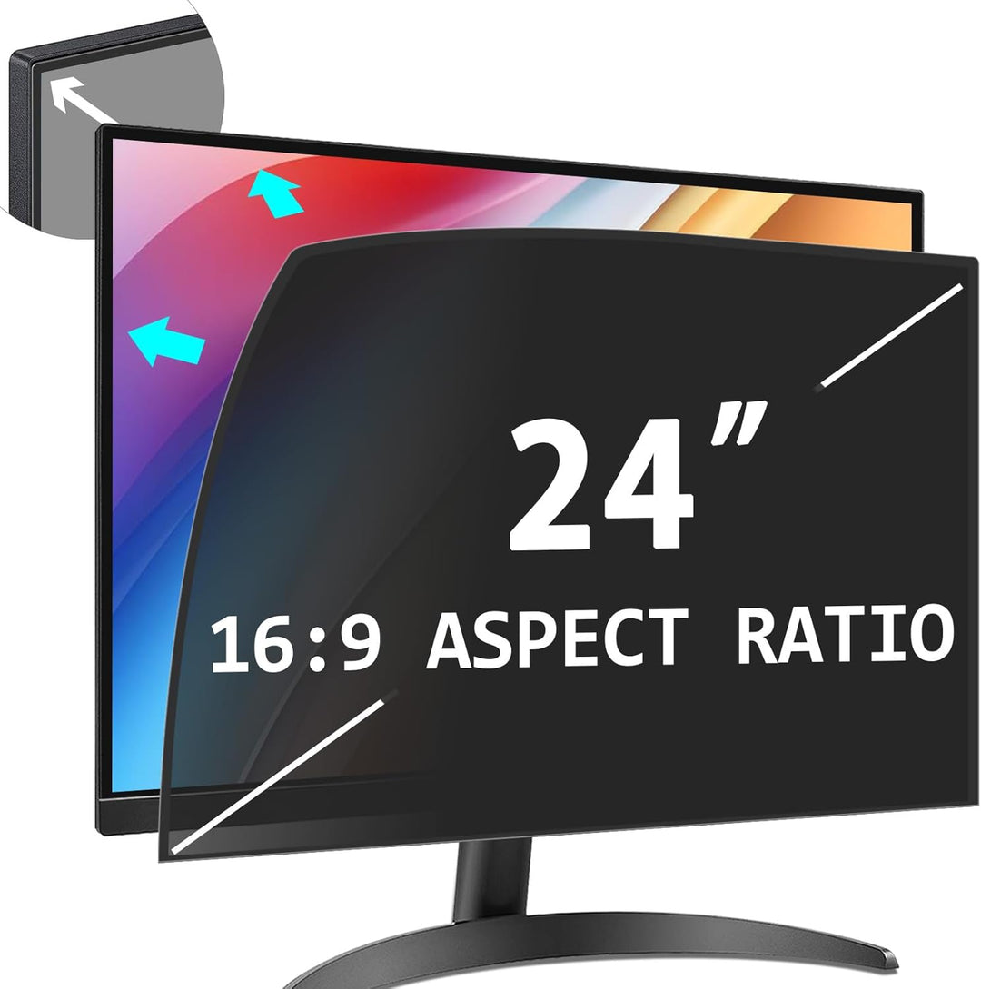 PYS 24 Zoll Blickschutzfolie für 16:9 Ultra-Slim Bezel Monitor Selbstklebend Abnehmbar Blickschutzfi